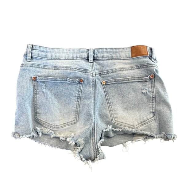 Project Rebel Denim Cutoff Womens Shorts Size 13 Light Wash Distressed Edges - Picture 1 of 4